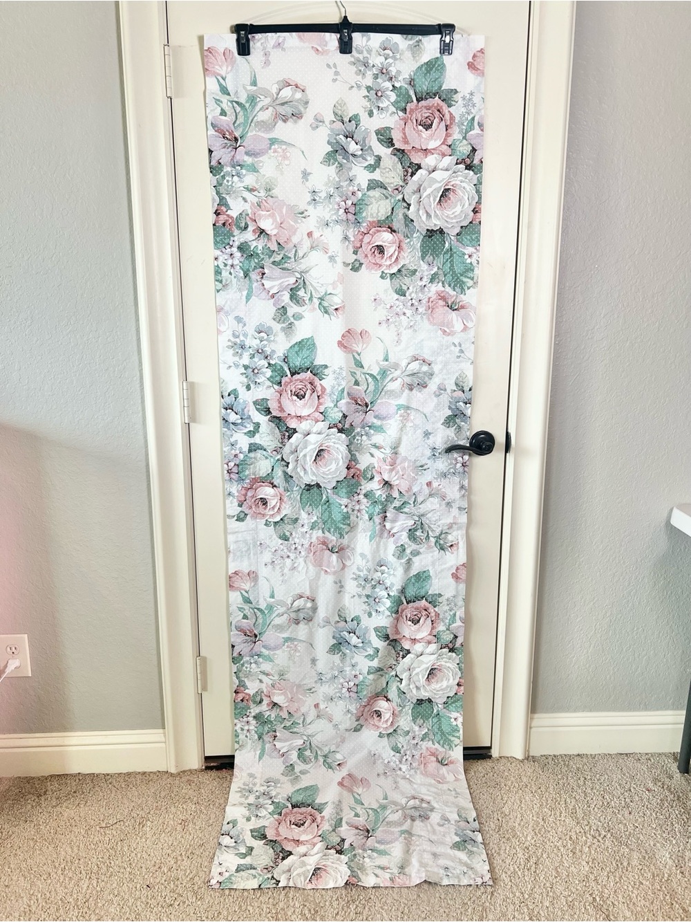Vtg 1988 Martha Stewart Rose Floral Dotted Window Curtain Blouson Valance 88x25